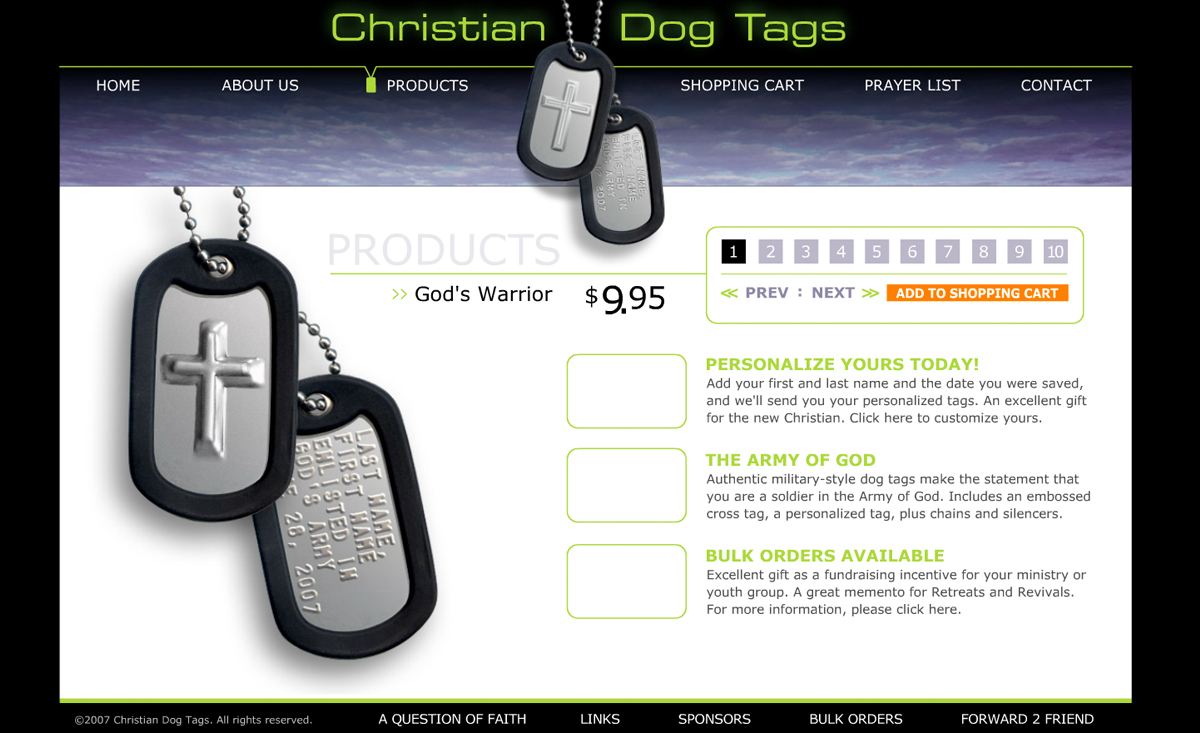 Christian Dog Tags, Religious Apparel